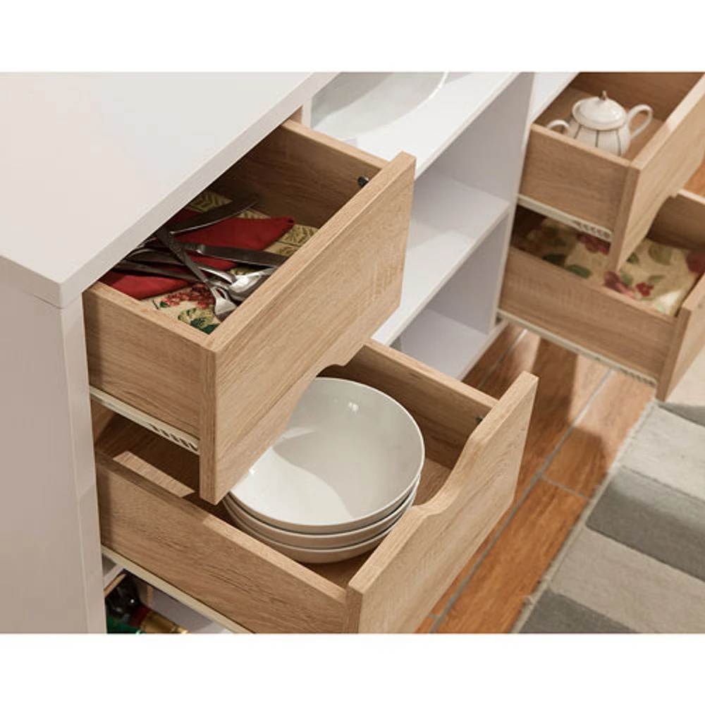 Brassex Contemporary Buffet - White/Oak