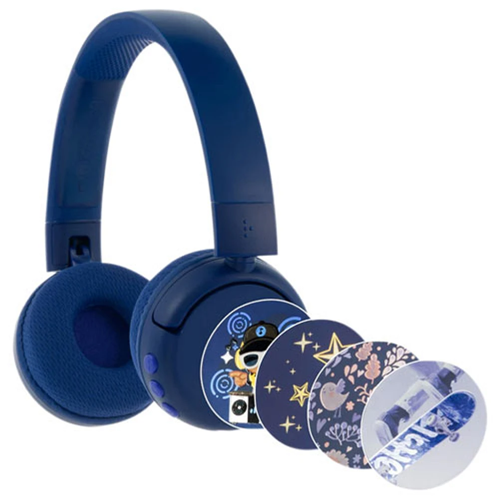 Buddyphones POP Fun On-Ear Bluetooth Headphones - Deep Blue