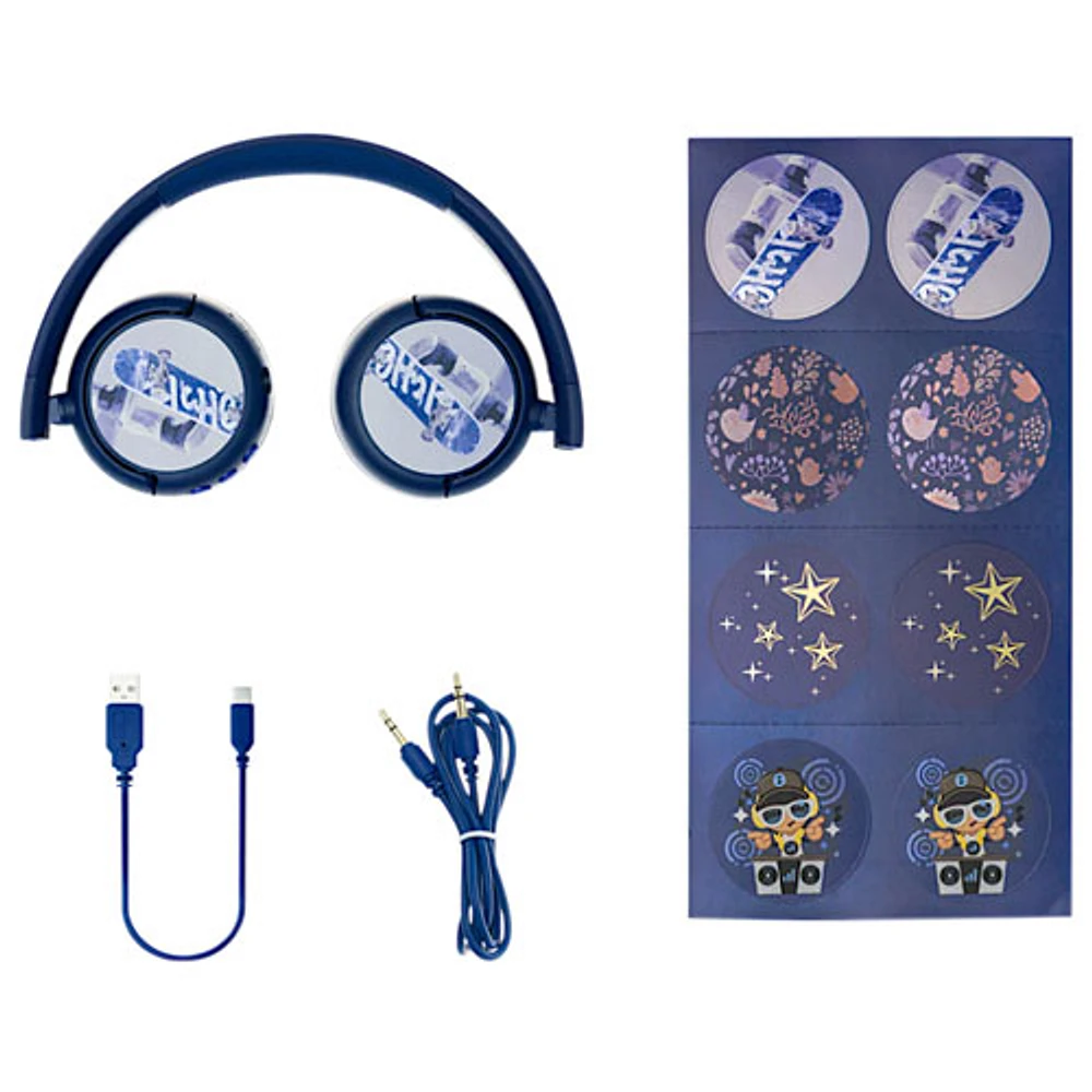 Buddyphones POP Fun On-Ear Bluetooth Headphones - Deep Blue