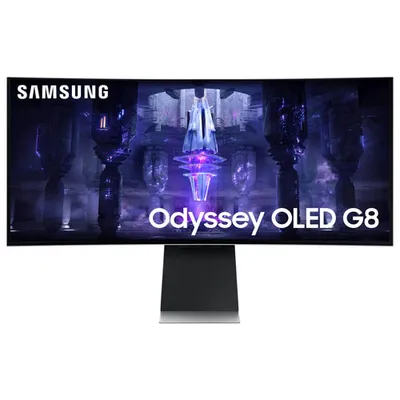 Moniteur de jeu incurvé DELO WQHD 175 Hz GTG 0,1 ms 34 po Odyssey G8 de Samsung (LS34BG850SNXZA) -Partenaire vente exclusif