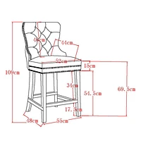 Tabouret de bar moderne à hauteur de bar Amaya - Ensemble de 2 - Saumon