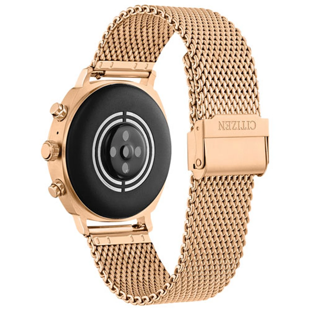 Citizen CZ Smart PQ2 Casual 41mm Smartwatch with Heart Rate Monitor - Rose-Gold Tone Mesh