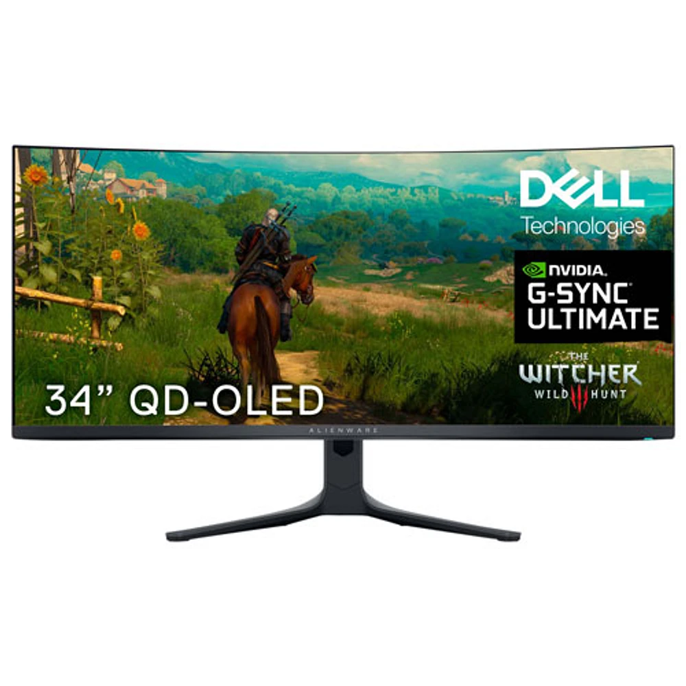 Moniteur de jeu FreeSync G-Sync DEL QD-DELO incurvé WQHD 165 Hz 34 po Alienware avec temps de réponse de 0,1 ms gris à gris (AW3423DWF)