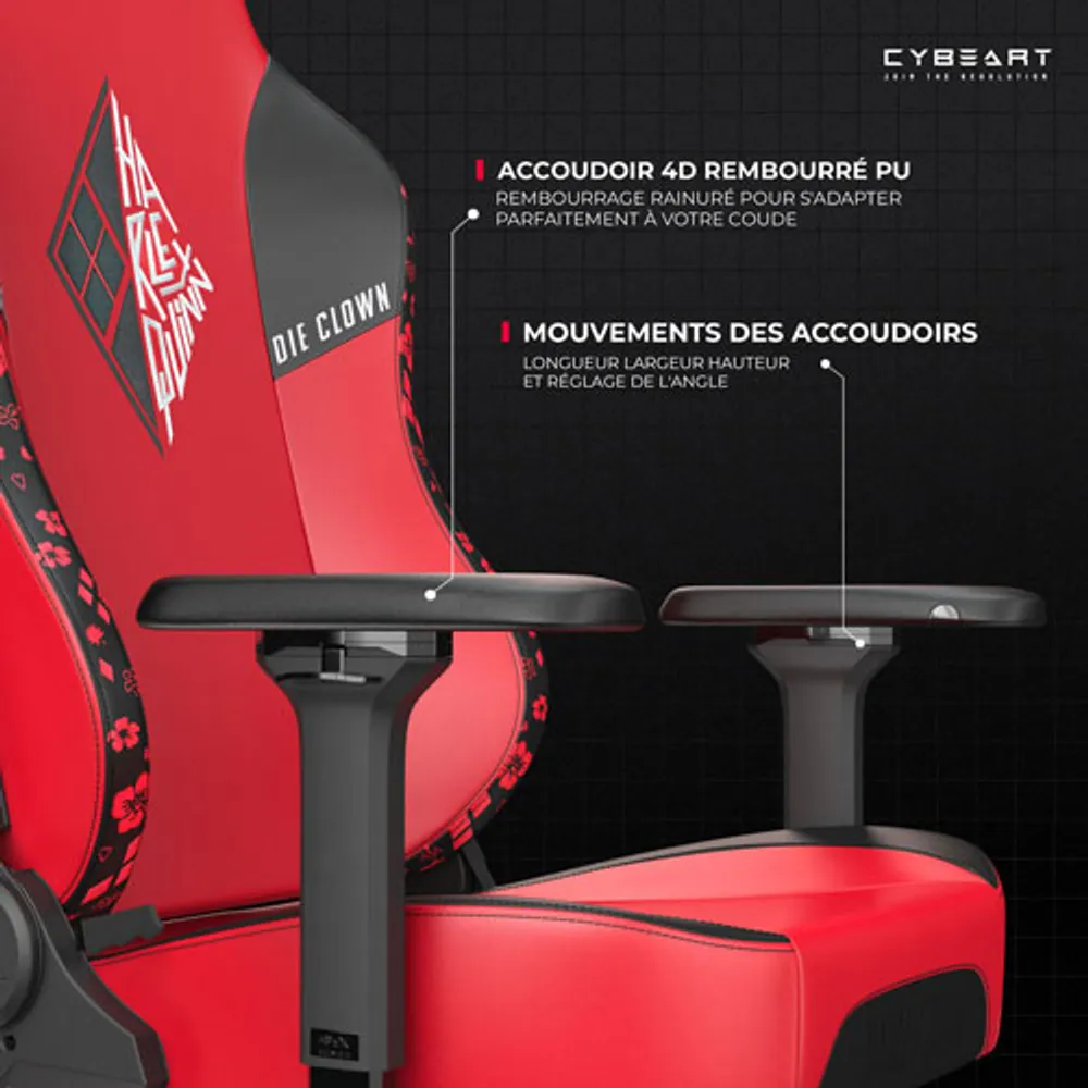 Cybeart Harley Quinn Edition Ergonomic Faux Leather Gaming Chair - Red/Black