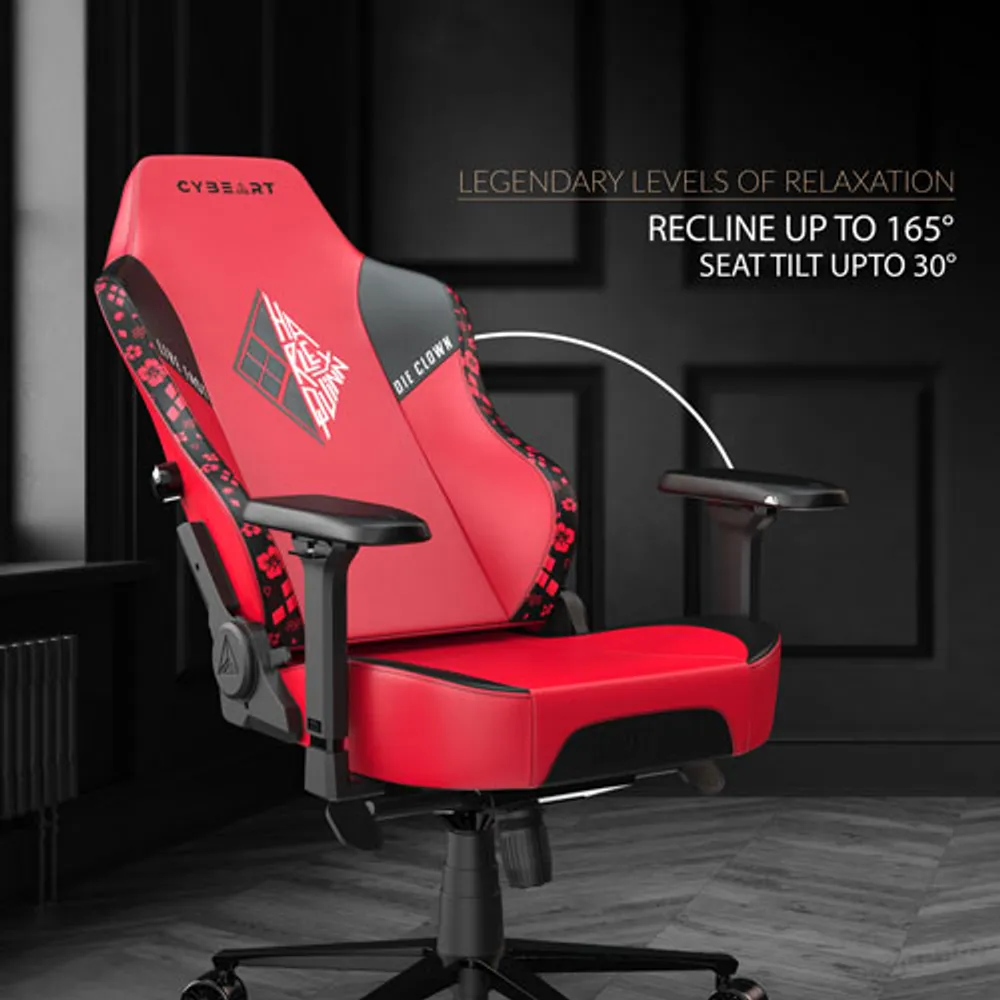 Cybeart Harley Quinn Edition Ergonomic Faux Leather Gaming Chair - Red/Black