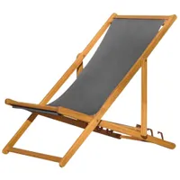 Chaise longue inclinable et repliable en bois pour l'extérieur de Corriveau - Gris