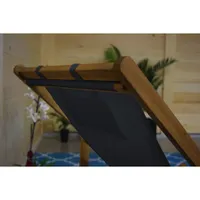 Chaise longue inclinable et repliable en bois pour l'extérieur de Corriveau - Gris