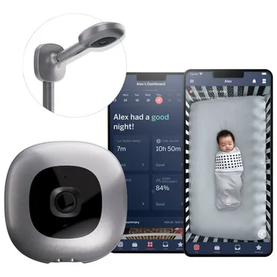 Nanit Pro Camera Smart Baby Monitor with Wall Mount & Sleep Tracking (N311NV) - Silver