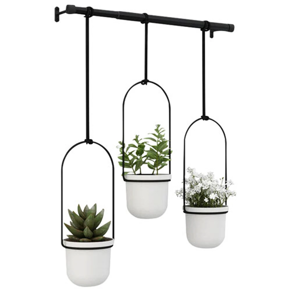 Triflora Modern Hanging Planter - White