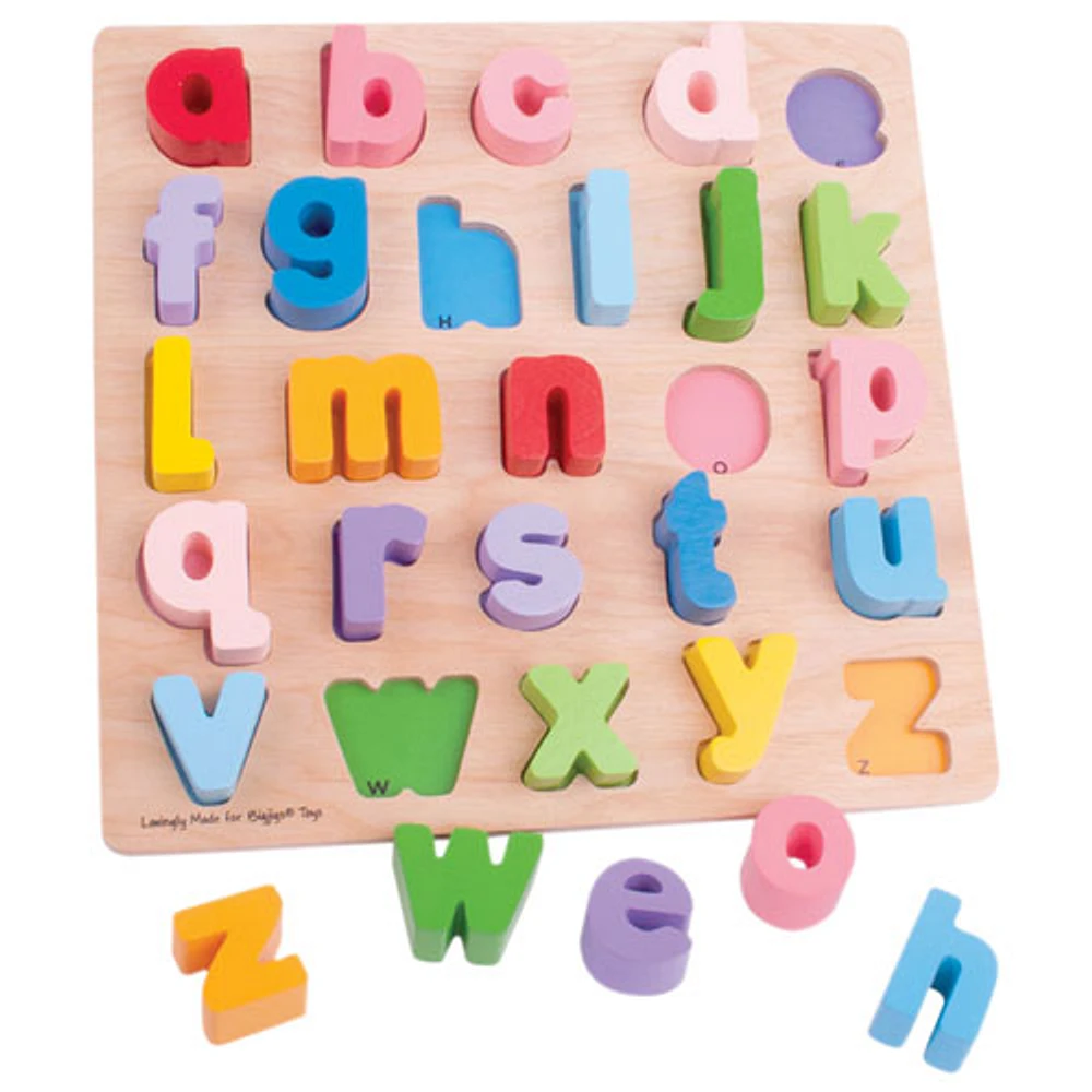 Casse-tête de l'alphabet en lettres minuscules de Bigjigs Toys