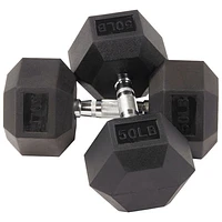 BalanceFrom Rubber Hex Dumbbell - Pair - 50lb