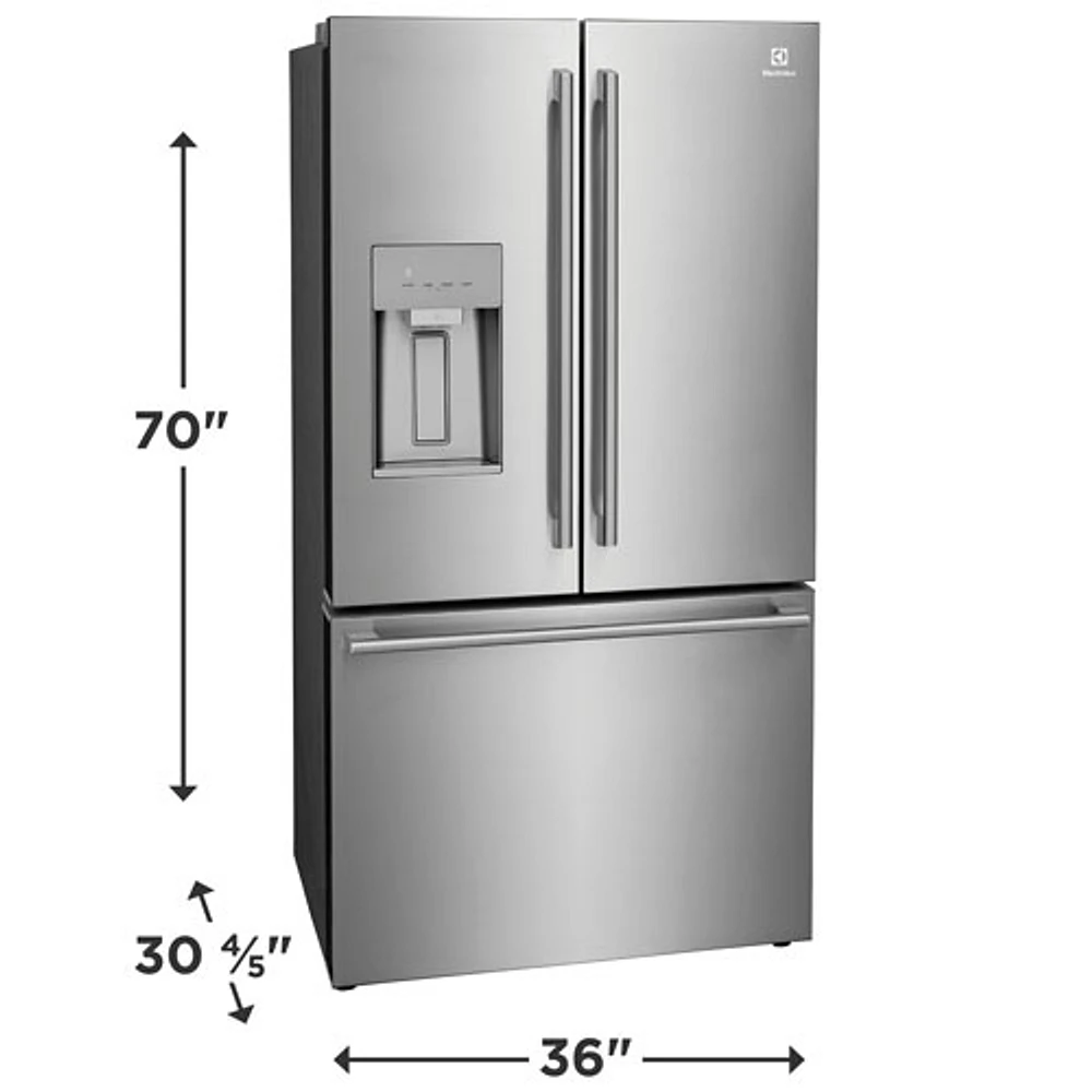 Electrolux 36" 22.6 Cu. Ft. French Door Refrigerator with Water & Ice Dispenser (ERFC2393AS) - Stainless Steel