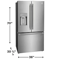 Electrolux 36" 22.6 Cu. Ft. French Door Refrigerator with Water & Ice Dispenser (ERFC2393AS) - Stainless Steel