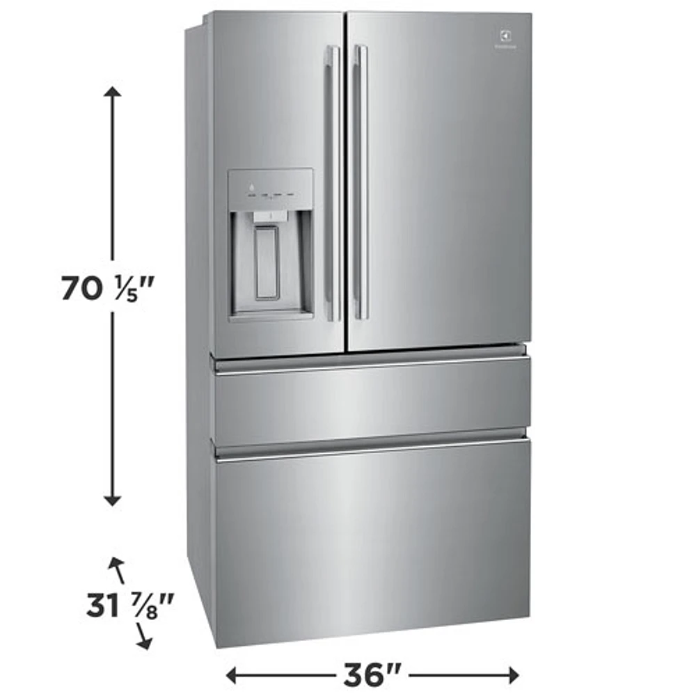 Electrolux 36" 21.4 Cu. Ft. French Door Refrigerator with Water & Ice Dispenser (ERMC2295AS) - Stainless Steel