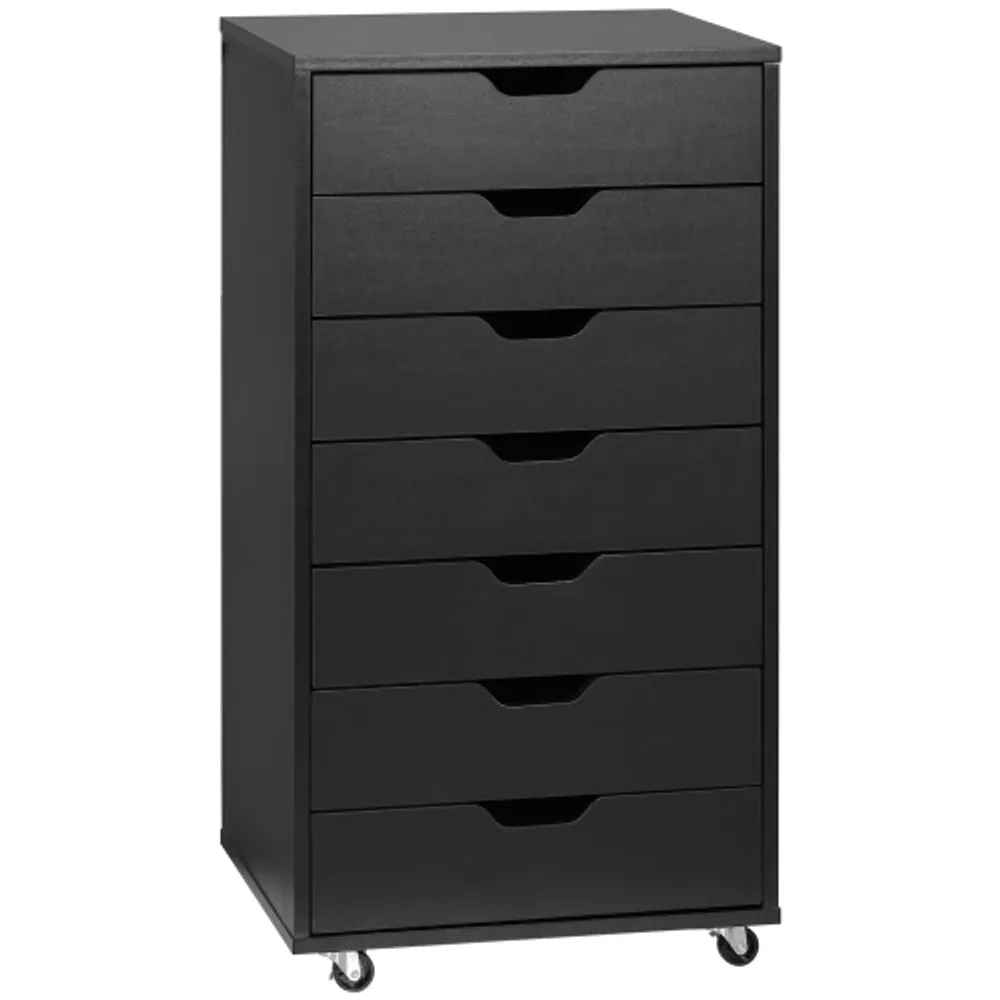  7 Drawer Chest, Mobile File Cabinet with Wheels, Home