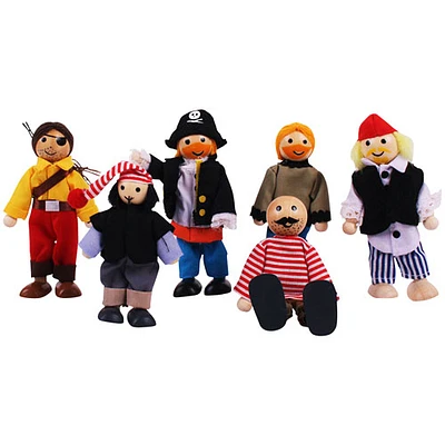 Bigjigs Toys Wooden Pirate Figures