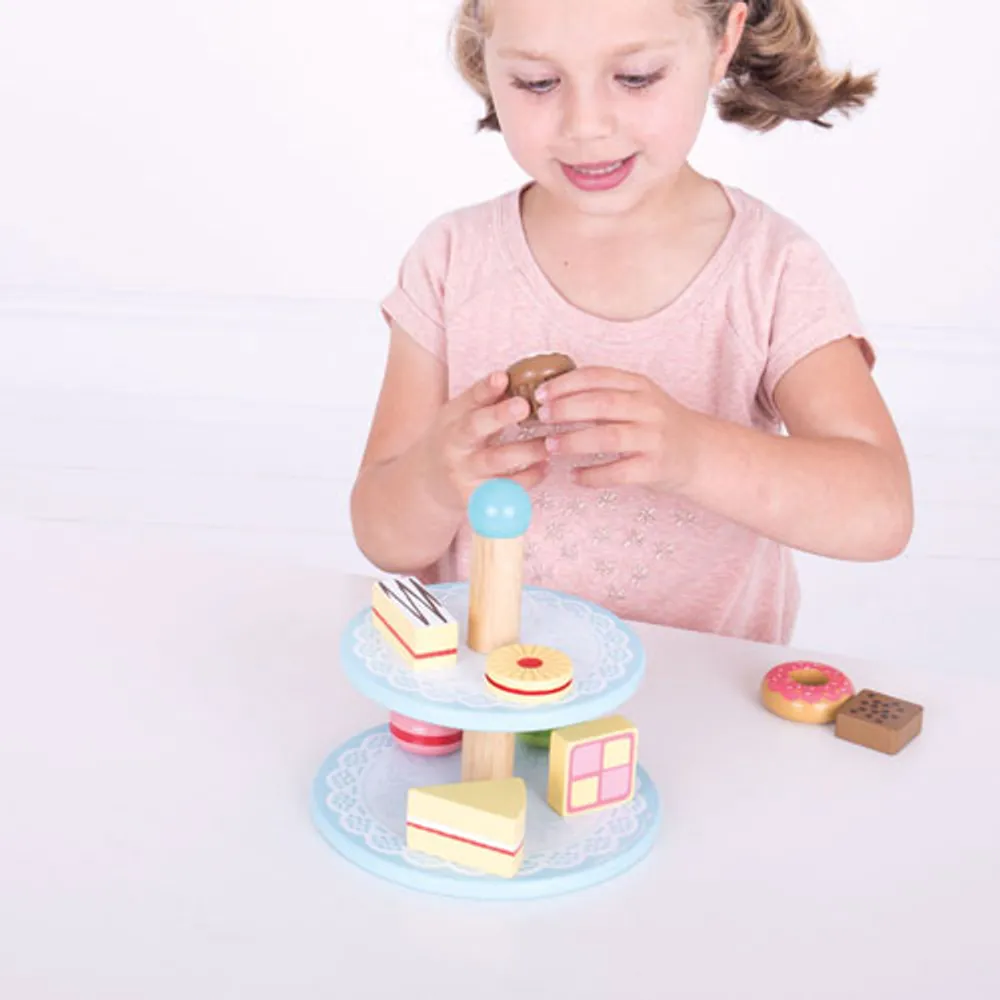 Bigjigs Toys Cake Stand with Toy Cakes