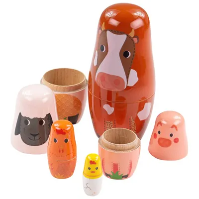 Bigjigs Toys Tidlo Farm Animal Russian Dolls