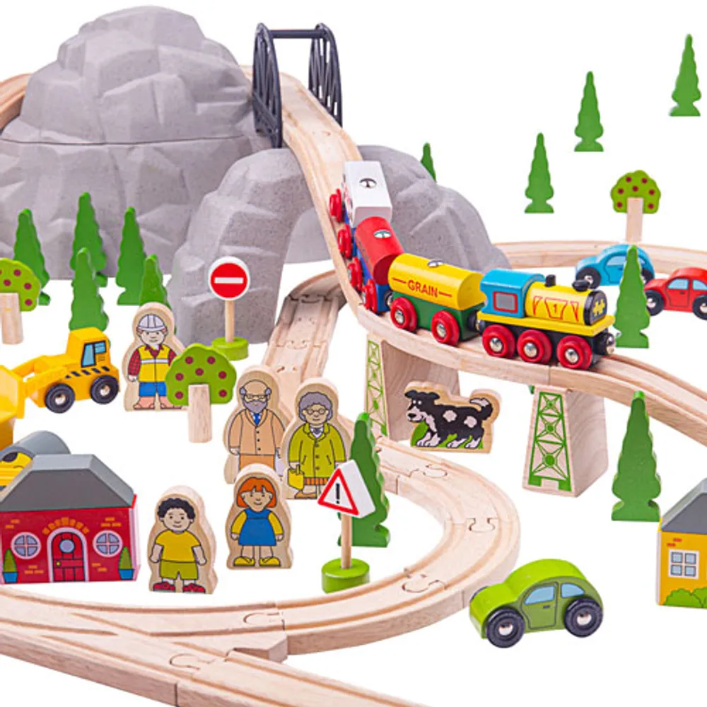 Bigjigs Toys Mountain Wooden Train Set