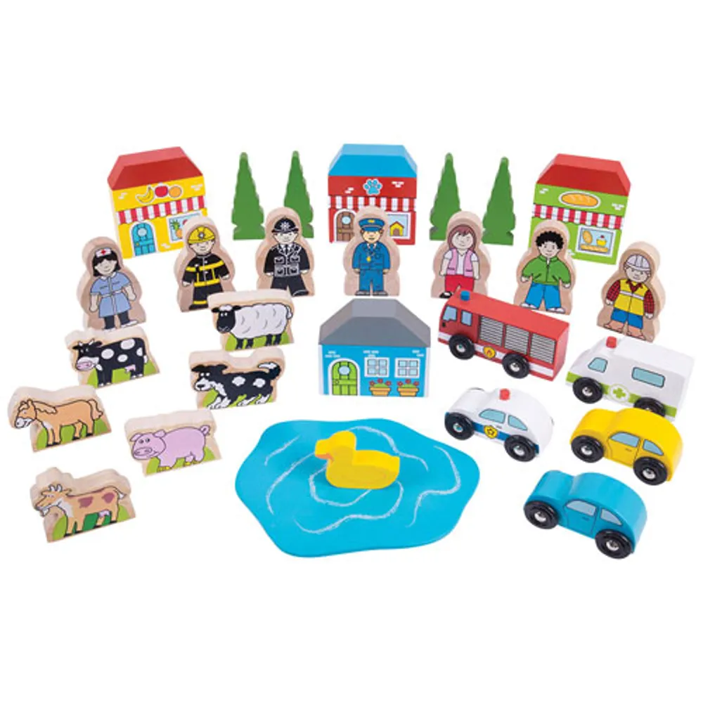 Bigjigs Toys Trackside Wooden Train Accessory Set