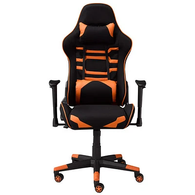 Brassex Theodore High-Back Fabric Gaming Chair - Black/Orange