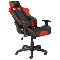 Brassex Sorrento High-Back Fabric Gaming Chair with Tilt & Recline - Red