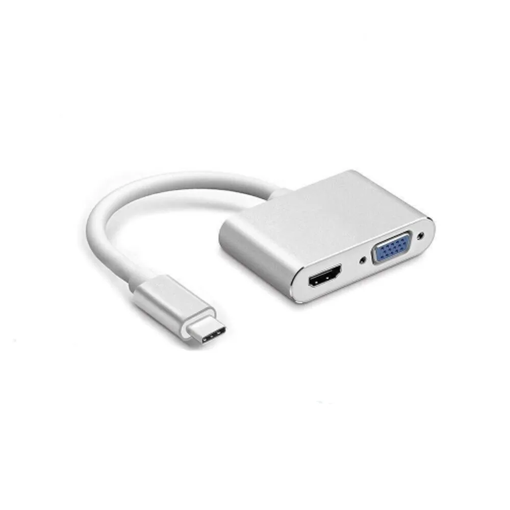  USB C to HDMI VGA Adapter,USB Type C to VGA HDMI Adapter  Thunderbolt 3 VGA Adapter for MacBook Pro/iPad Pro/Air 2020 2019 2018,Dell  XPS 13/15,Surface Pro, Galaxy S8/S9, Huawei P20 