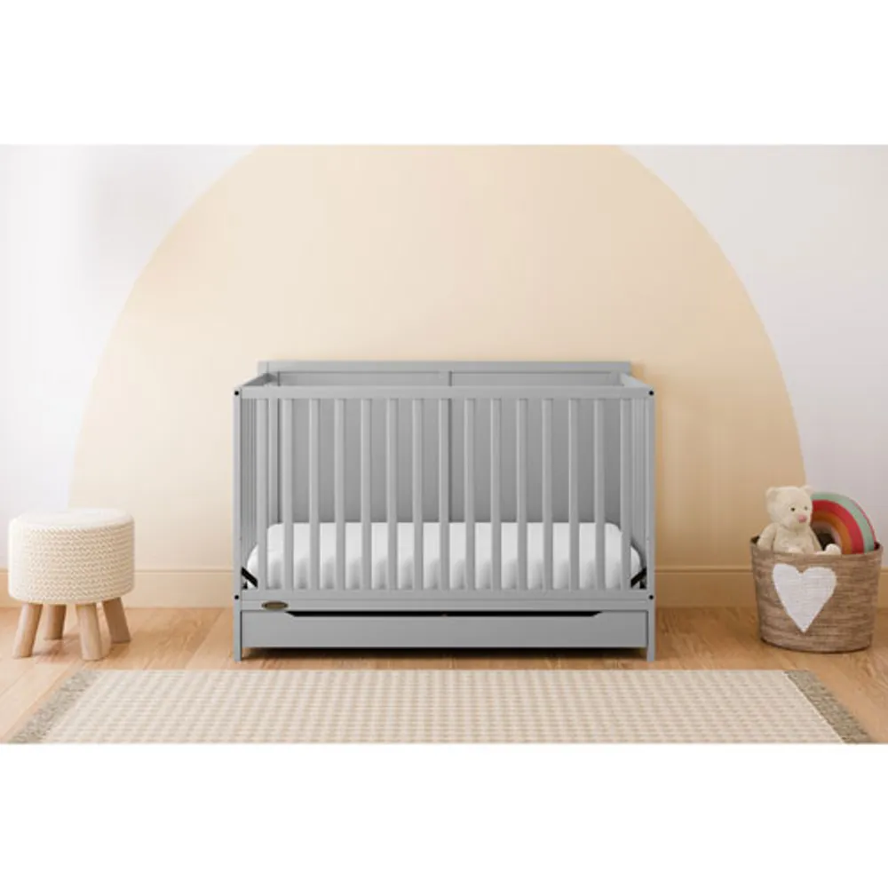 Graco Melrose 5-in-1 Convertible Crib with Drawer - Pebble Grey