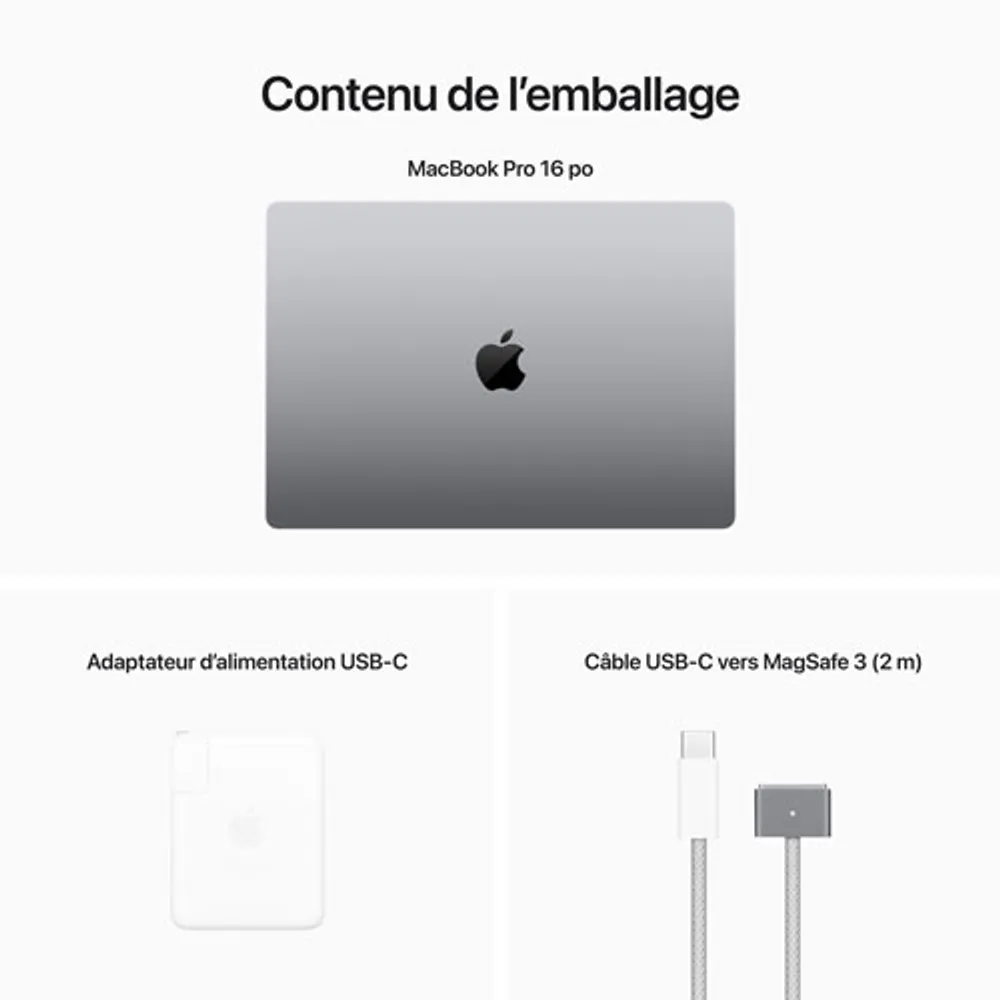 Apple MacBook Pro 16" (2023) - Space Grey (Apple M2 Pro / 512GB SSD / 16GB RAM) - French