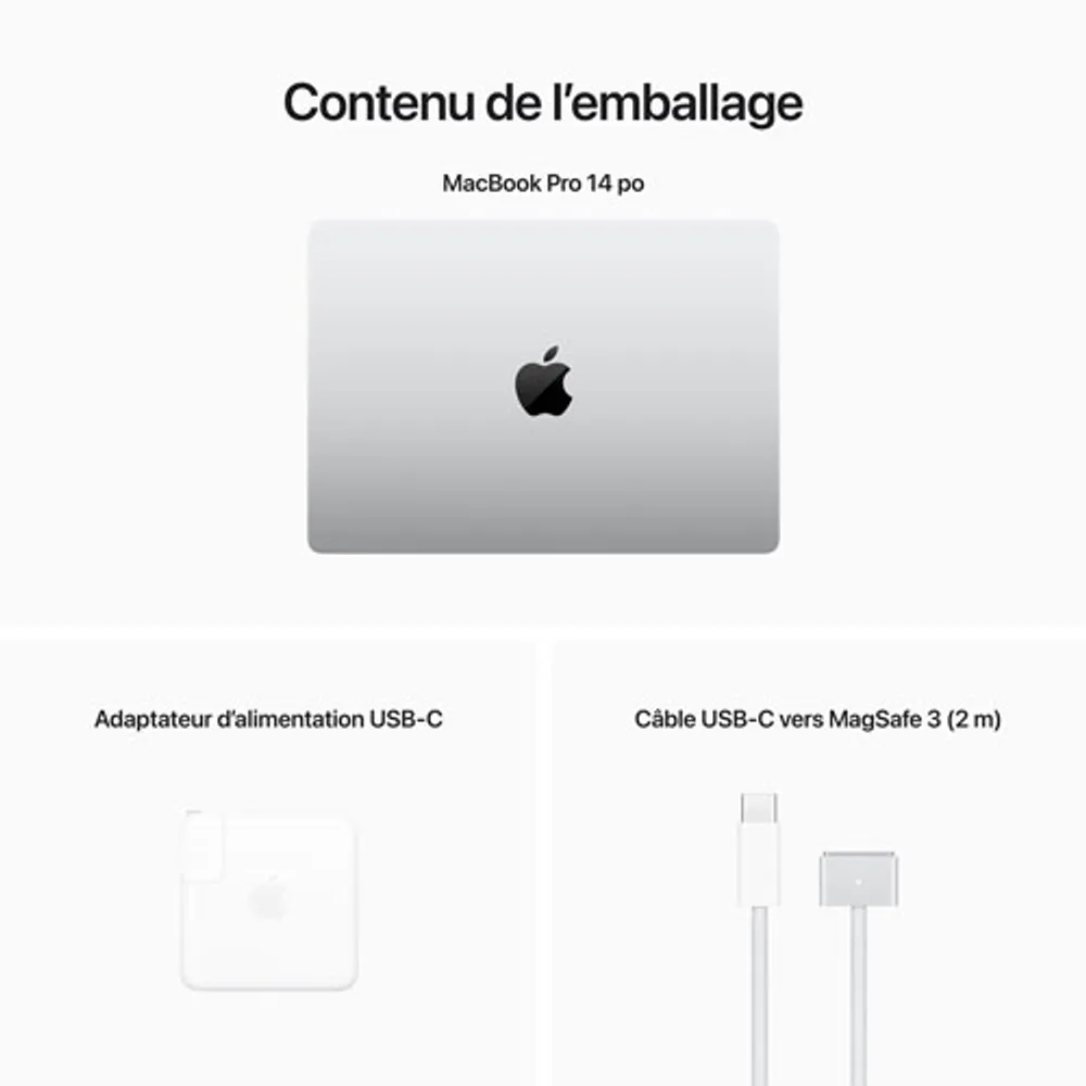 Apple MacBook Pro 14" (2023) - Silver (Apple M2 Pro / 512GB SSD / 16GB RAM) - French