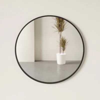 Hub 37" Modern Wall Mirror - Black
