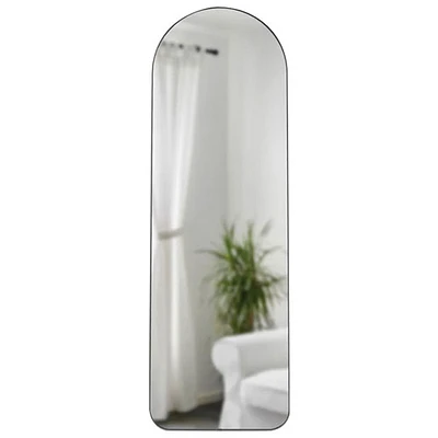 Miroir incliné et arqué de 20 x 62 po Hubba - Titane métallique