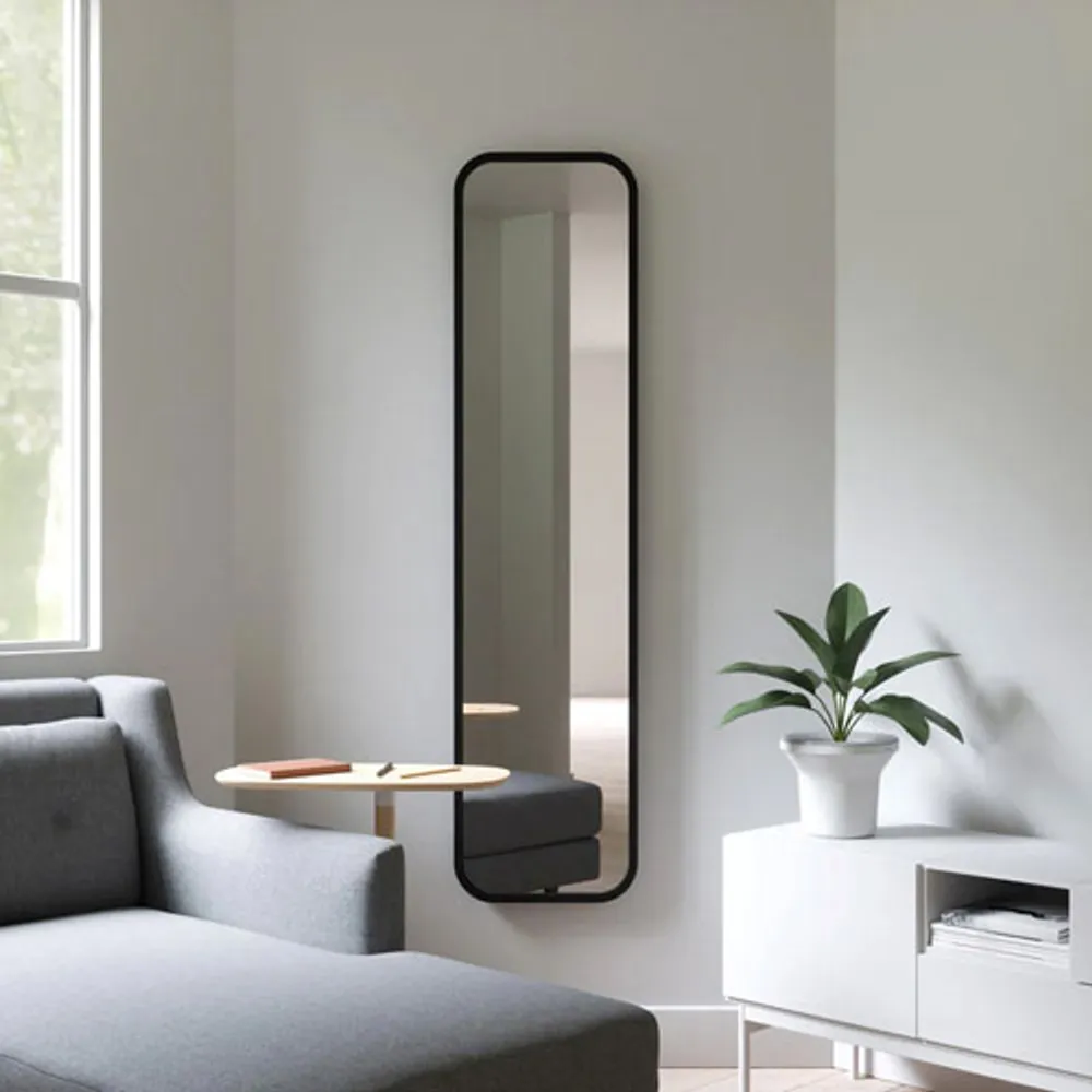 Hub 62" x 14.5" Leaning Mirror - Black