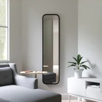 Hub 62" x 14.5" Leaning Mirror - Black