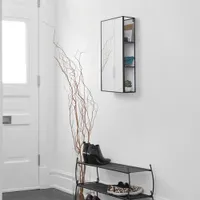 Cubiko Wall Mirror with Storage - Black
