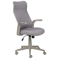 Brassex Alexis High-Back Polyester Task Chair - Grey