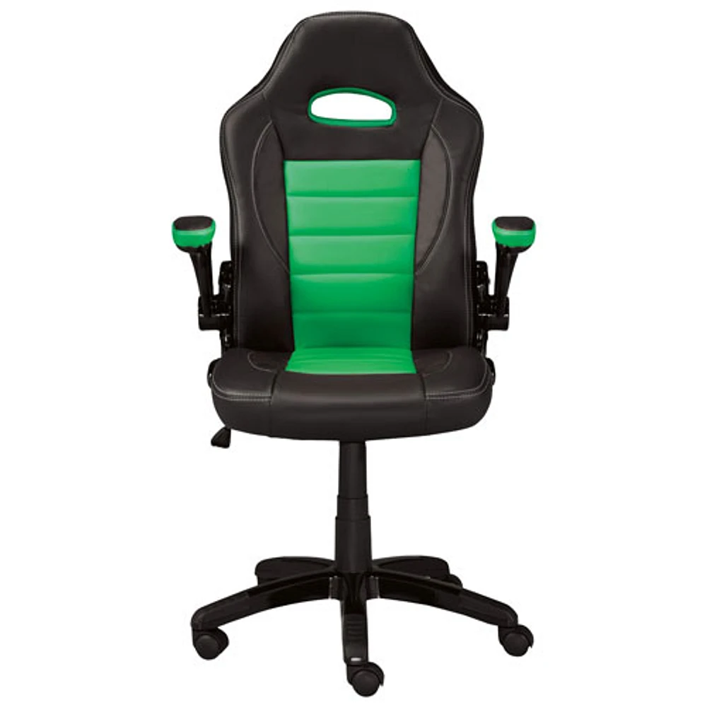 Brassex Aria High-Back Polyester Task Chair - Black/Green