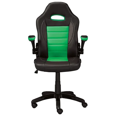 Brassex Aria High-Back Polyester Task Chair - Black/Green