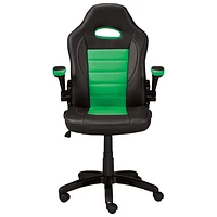 Brassex Aria High-Back Polyester Task Chair - Black/Green