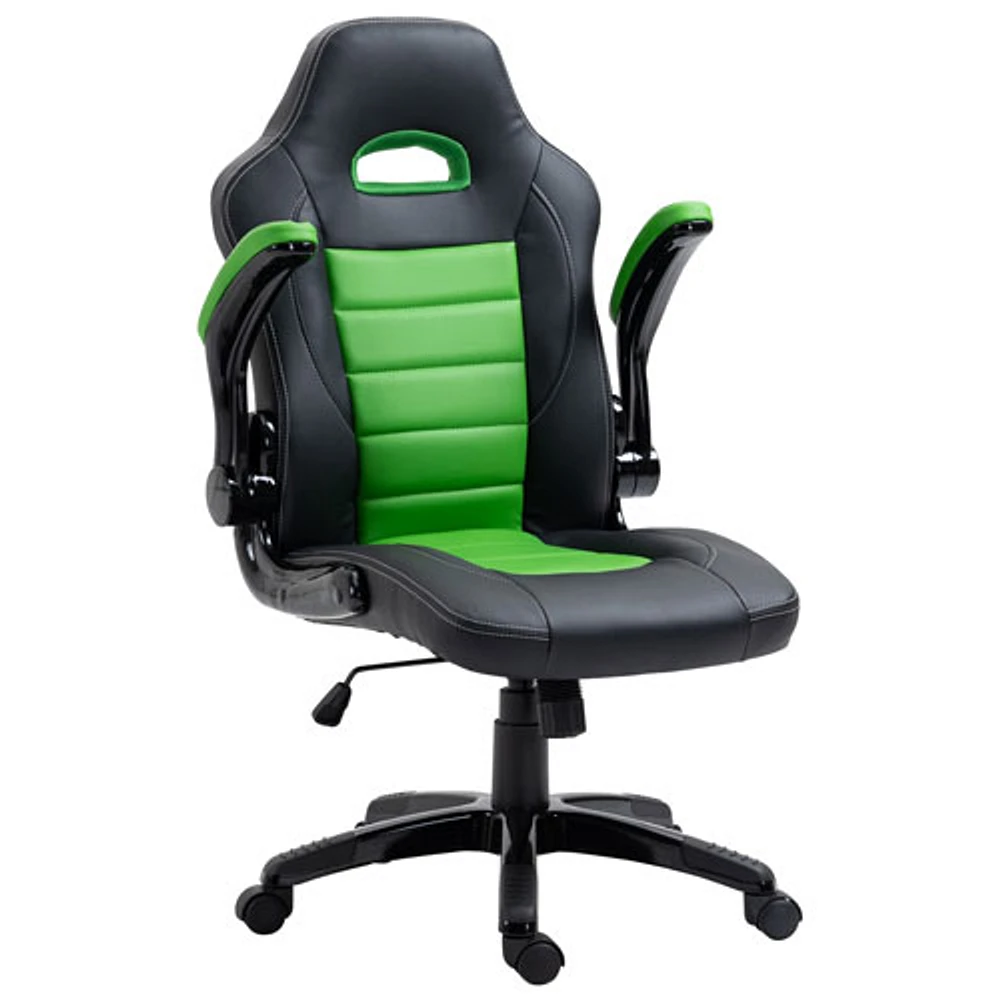 Brassex Aria High-Back Polyester Task Chair - Black/Green