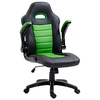 Brassex Aria High-Back Polyester Task Chair - Black/Green