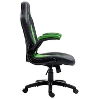 Brassex Aria High-Back Polyester Task Chair - Black/Green