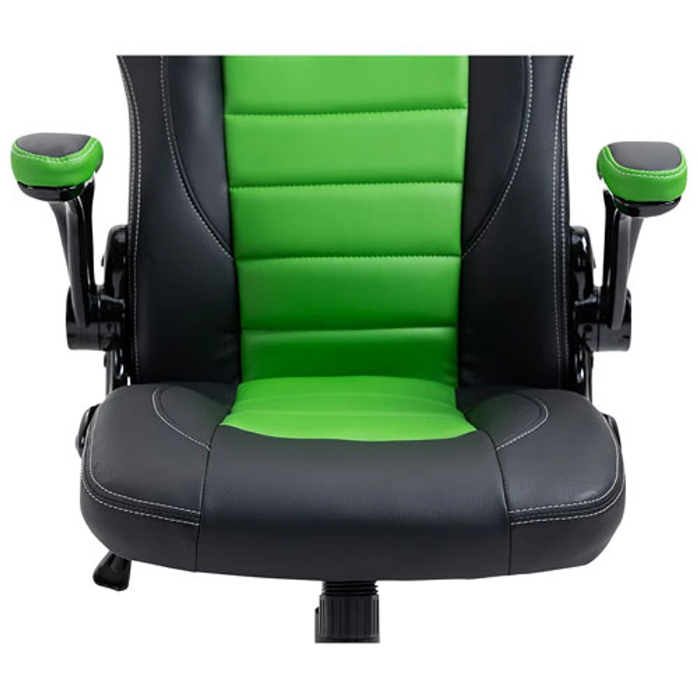 Brassex Aria High-Back Polyester Task Chair - Black/Green