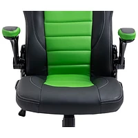 Brassex Aria High-Back Polyester Task Chair - Black/Green