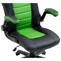 Brassex Aria High-Back Polyester Task Chair - Black/Green