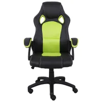 Brassex Jade High-Back Polyester Task Chair - Black/Green