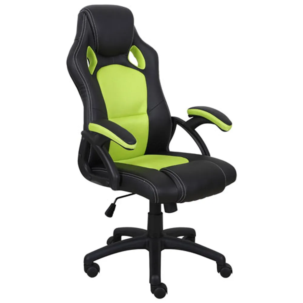 Fauteuil de bureau en polyester à dossier haut Jase de Brassex - Noir/Vert