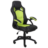 Brassex Jade High-Back Polyester Task Chair - Black/Green