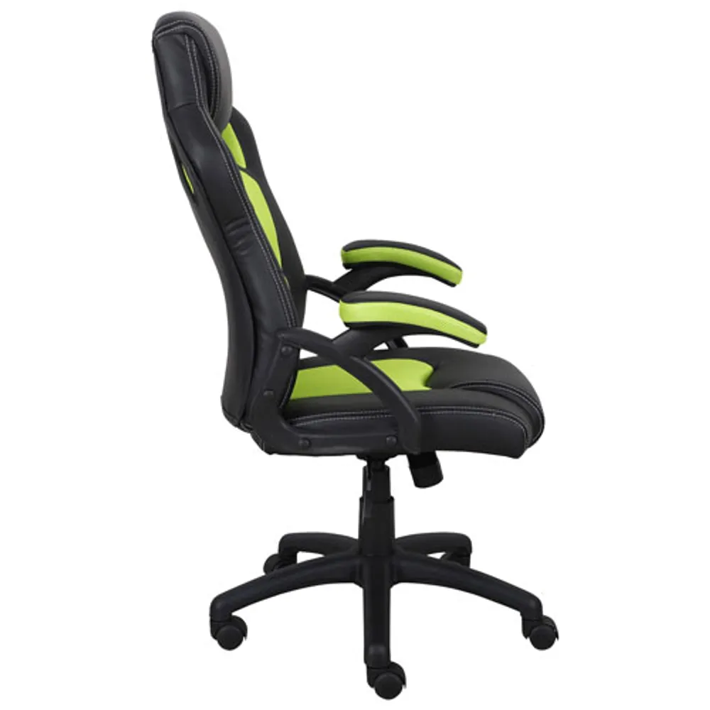 Brassex Jade High-Back Polyester Task Chair - Black/Green