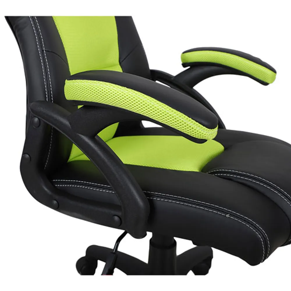 Brassex Jade High-Back Polyester Task Chair - Black/Green